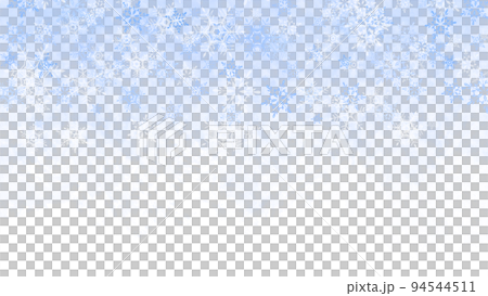 Background of snow crystals falling from above (blue) 94544511