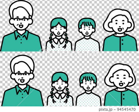 祖父母和孫子的插圖,親密的表達材料集 祖父母和孫子的插圖,親密的表達材料集 94545470