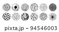 Set of round Abstract black Backgrounds hand-drawn doodles 94546003