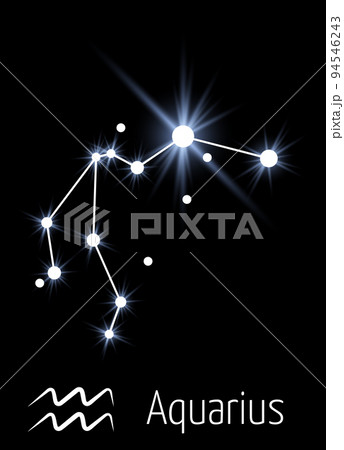 Aquarius constellation. Astrology card template. Stellar horoscope 94546243