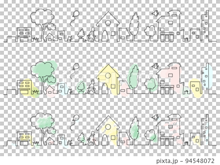 城市景觀線描顏色集 94548072