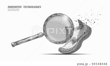 Shoes technology science fitness flexibility. Human woman fitness foot sole fast run arrows. Low poly futuristic polygonal sport footwear design. Vector illustration blue Shoes technology science fitness flexibility. Human woman fitness foot sole fast run arrows. Low poly futuristic polygonal sport footwear design. Vector illustration blue 94548448