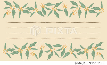 金木犀のシンプルオレンジ便箋フレーム 金木犀のシンプルオレンジ便箋フレーム 94549468