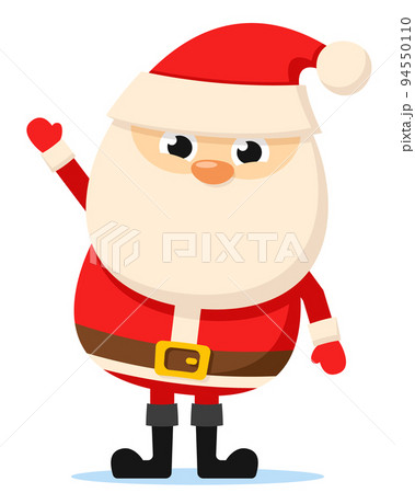 Santa claus stands and waves his hand on a white. Character Santa claus stands and waves his hand on a white. Character 94550110