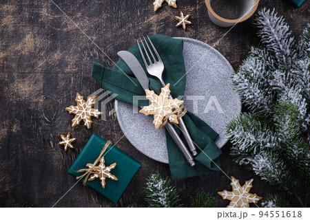 Christmas and New year table setting Christmas and New year table setting 94551618