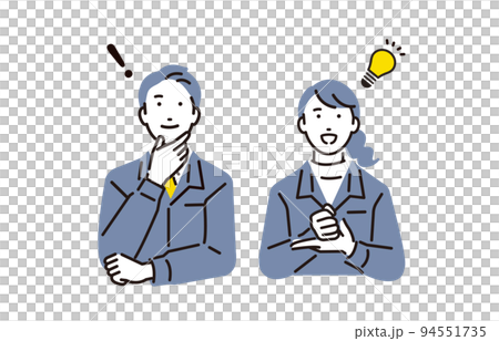 Men and women in work clothes to solve problems 94551735