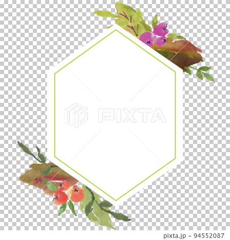 watercolor flower frame. Romantic bouquet. Comes with flowers and leaves on a white background. Watercolor illustration. 94552087