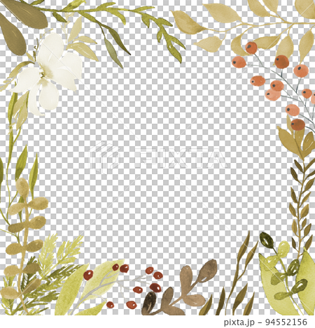 watercolor flower frame design Watercolor wreath with flowers,foliage and branch. illustration watercolor flower frame design Watercolor wreath with flowers,foliage and branch. illustration 94552156