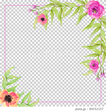 watercolor flower frame backgrounds. Card template on a white background. watercolor flower frame backgrounds. Card template on a white background. 94552157