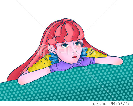 ぼーっとしている女の子　白背景 94552777