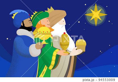 Close up of the Three Wise Men with presents Close up of the Three Wise Men with presents 94553009