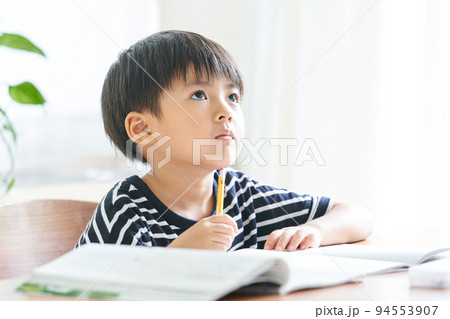 家で勉強をする男の子 家で勉強をする男の子 94553907