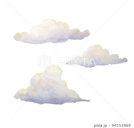 Watercolor illustration of clouds isolated 94553969