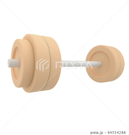 Cartoon barbell isolated on background. 3d rendering - illustration 94554288