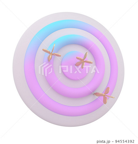 3D illustration for Success of the arrow bow to the target, business concept with 3d darts. 3D illustration for Success of the arrow bow to the target, business concept with 3d darts. 94554392