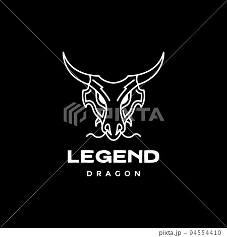 head dragon long horn logo design 94554410