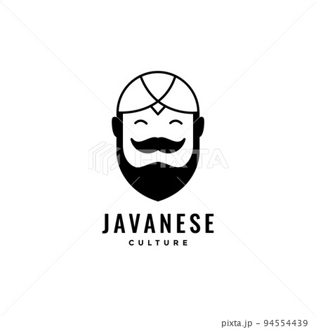 man bearded with java hat logo design 94554439