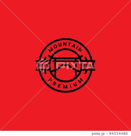 japan torii with mountain vintage badge logo japan torii with mountain vintage badge logo 94554480