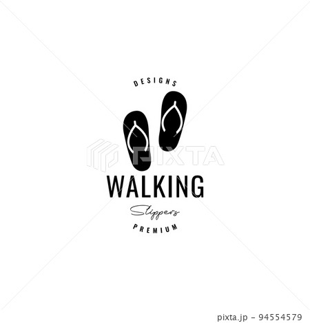 walking slippers logo design vector walking slippers logo design vector 94554579