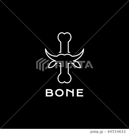 bone with cow face logo design 94554633