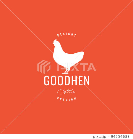 fat white hen poultry logo design 94554683
