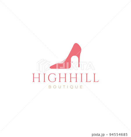 high heels shoe with door logo design 94554685