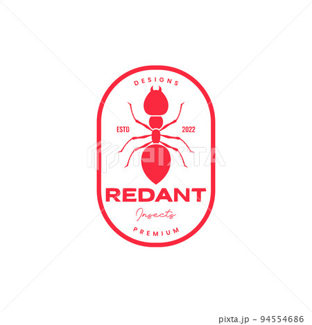 red ant colored vintage logo design 94554686