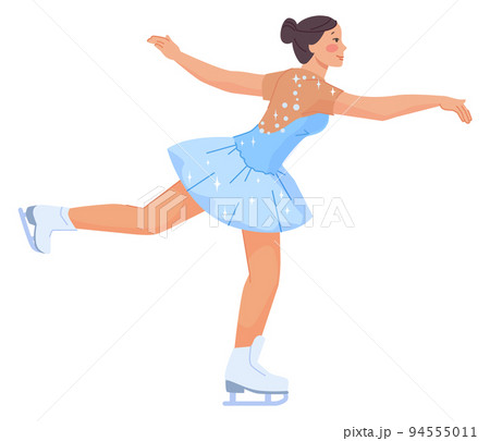 Young figure skater. Woman training for olympic sports Young figure skater. Woman training for olympic sports 94555011