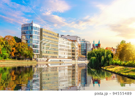 Classic German buildings on the bank of the river Spree of Berlin, Germany 94555489