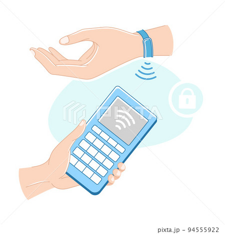 Contactless Payment with Hand Paying with Wrist Watch Vector Illustration Contactless Payment with Hand Paying with Wrist Watch Vector Illustration 94555922