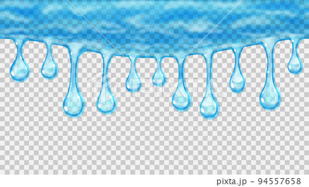 Flowing or hanging transparent seamless repeatable drops 94557658