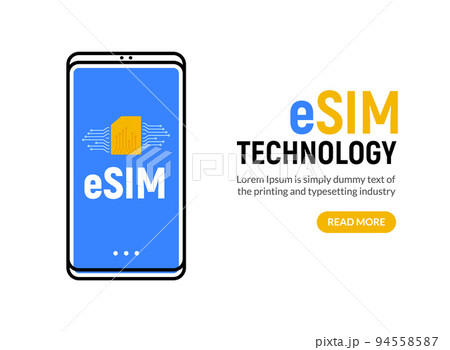Esim technology digital card microchip phone gsm mobile vector concept. Esim technology Esim technology digital card microchip phone gsm mobile vector concept. Esim technology 94558587