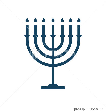Menorah vector icon hanukkah menora jewish symbol isolated logo. Hanuka icon candlestick 94558607