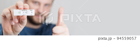 Negative test result by using rapid test device for COVID-19. 94559057