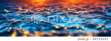 Blue water background. Texture of water. Splash. Banner size 94559391