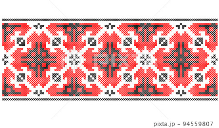Vector illustration of Ukrainian folk seamless pattern ornament. Ethnic ornament. 94559807