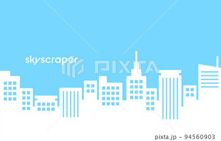 高層ビルが立ち並ぶイラスト。シルエットベクター素材。 高層ビルが立ち並ぶイラスト。シルエットベクター素材。 94560903