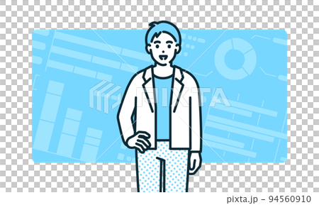 カジュアルな装いのビジネスマン。爽やかな男性のベクターイラスト素材。 カジュアルな装いのビジネスマン。爽やかな男性のベクターイラスト素材。 94560910