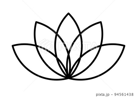 ハスの花のシンプルなアイコン(黒) ハスの花のシンプルなアイコン(黒) 94561438