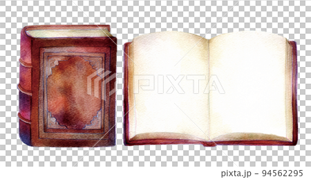 Antique book watercolor illustration old book Antique book watercolor illustration old book 94562295