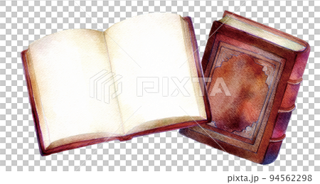 Antique book watercolor illustration old book 94562298
