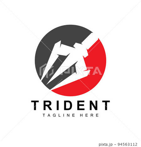 Trident Logo Template Vector Icon Design, god war weapon, spear power of the ocean 94563112