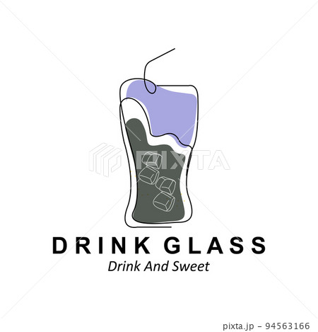Drink Glass Logo Design, Vector Icon Illustration of Juice, Wine, and Coffee Drinks 94563166