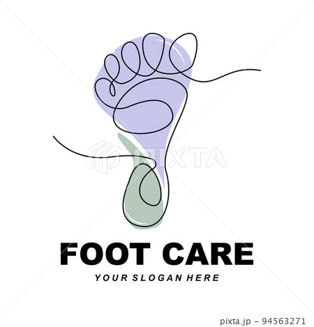 Foot Care Logo Design Health Illustration Woman Pedicure Salon Vector 94563271