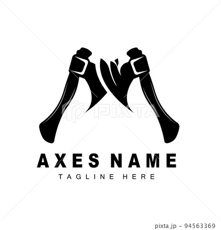 Ax Logo Design, War Tool Illustration and Woodcutter Vector 94563369