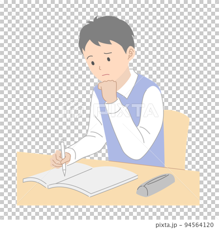 一個帶著困擾學習的男學生 94564120