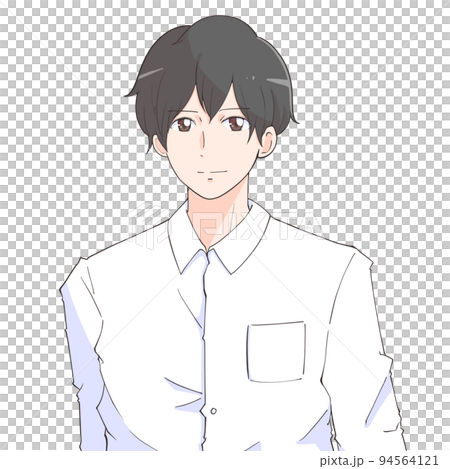 穿著白襯衫的清爽男性插畫 94564121