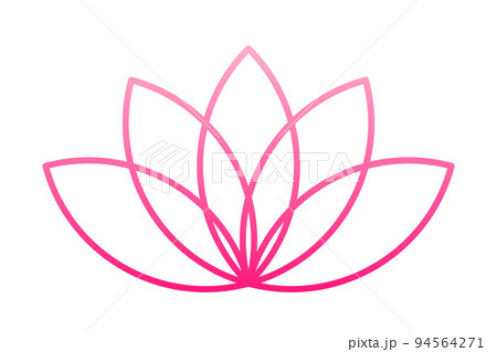 ハスの花のシンプルなアイコン（ピンク） 94564271