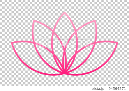 ハスの花のシンプルなアイコン（ピンク） 94564271