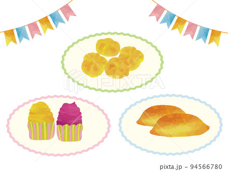 水彩風　さつまいもお菓子ガーランドセット 94566780